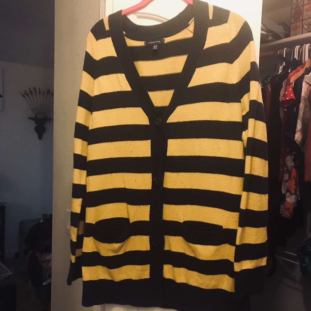 Yellow & Navy Blue Cardigan